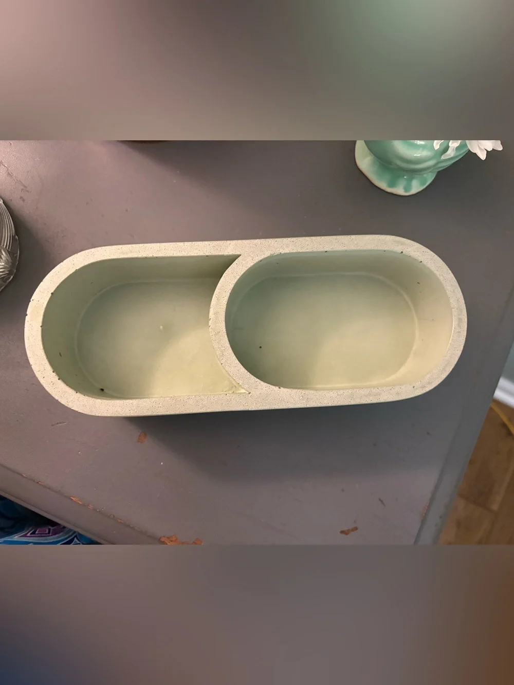 Alice Tacheny Concrete Double Organizer - Light Mint Green